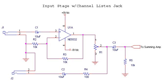 alternate input stage with no gain