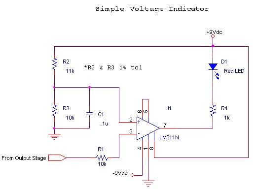 simple, single LED voltage indicator